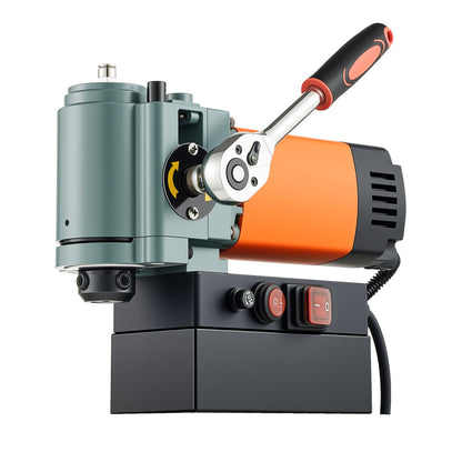 Low Profile Magnetic Drill Press, 1300 W, 1.4 in Boring Diameter, 2248 lbf Power Portable Mag Drill Press, 650RPM Speed, with Weldon Shank, for Metal Surface, Industrial and Home Improvement