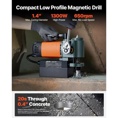 Flache Magnetbohrmaschine Bauchbohrmaschine 1300 W 35 mm Bohrdurchmesser | EU