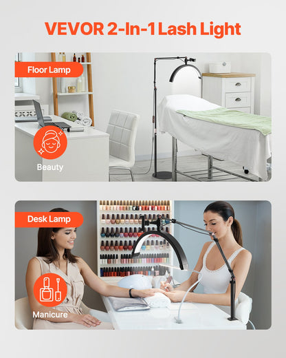 Half Moon Light för Esthetician 2 i 1 LED-golv- och skrivbordslampa Lash Light Arched