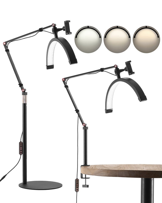Half Moon Light for Esthetician 2 in 1 LED Floor and Desk Lamp Lash Light Arched