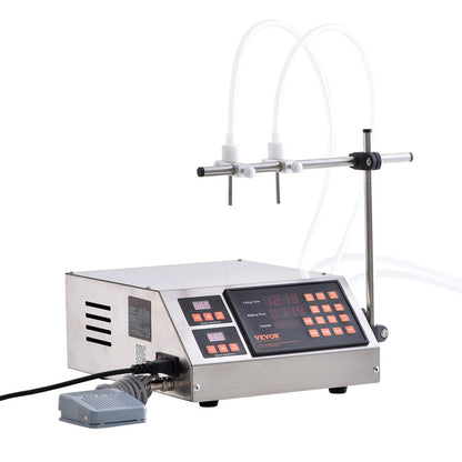 Flüssigkeitsabfüllmaschine, 5–650 ml Füllkapazität, automatische Flaschenabfüllmaschine, Abfüllmaschine mit digitaler Schlauchpumpe für Milch, Wasser, Wein, Getränke, Sojasauce (Doppeldüse)