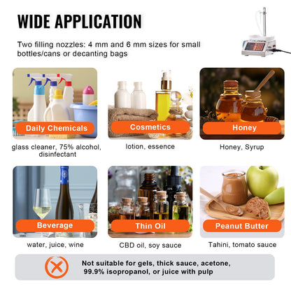 Liquid Filling Machine, 5-300 g Weighing Capacity, Automatic Bottle Filler Machine, Bottling Machine Peristaltic Pump Digital Control for Milk, Water, Wine, Beverage, Soy Sauce (Single Nozzle)