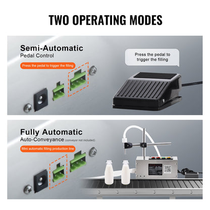 Vätskepåfyllningsmaskin, 10-4000 ml påfyllningskapacitet, automatisk flaskfyllningsmaskin tappningsmaskin Digital kontroll för mjölk, vatten, vin, dryck, sojasås, vinäger, alkohol (enkel munstycke)