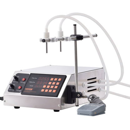 Vätskepåfyllningsmaskin, 30-4000 ml påfyllningskapacitet, automatisk flaskfyllningsmaskin tappningsmaskin Digital kontroll för mjölk, vatten, vin, dryck, sojasås, vinäger, alkohol (dubbelt munstycke)