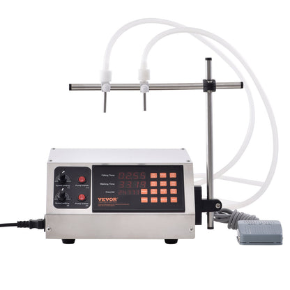 Vätskepåfyllningsmaskin, 30-4000 ml påfyllningskapacitet, automatisk flaskfyllningsmaskin tappningsmaskin Digital kontroll för mjölk, vatten, vin, dryck, sojasås, vinäger, alkohol (dubbelt munstycke)