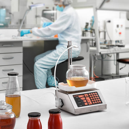 Liquid Filling Machine, 5-50 g Weighing Capacity, Automatic Bottle Filler Machine, Bottling Machine Peristaltic Pump Digital Control for Milk, Water, Wine, Beverage, Soy Sauce (Single Nozzle)