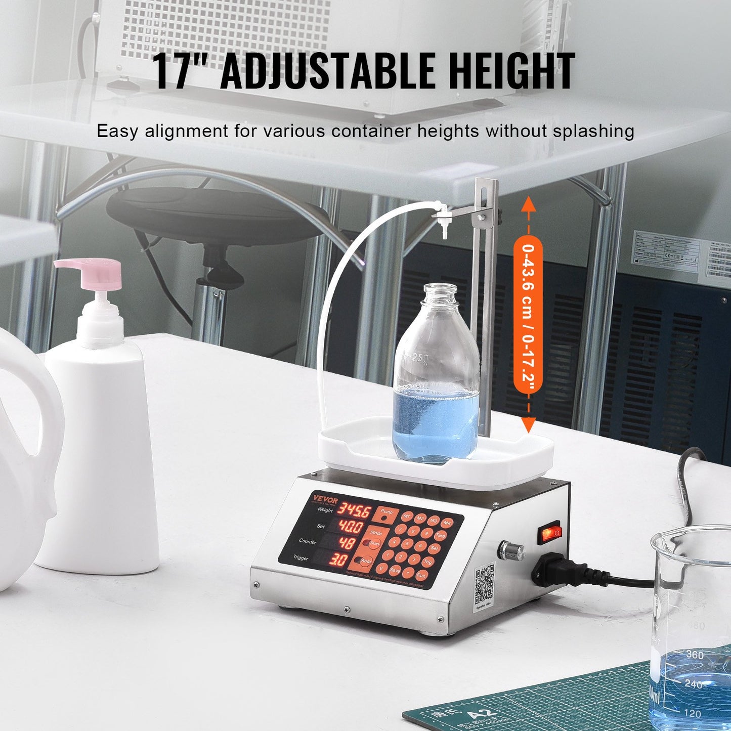 Flüssigkeitsabfüllmaschine, 5–50 g Wiegekapazität, automatische Flaschenabfüllmaschine, Abfüllmaschine, Schlauchpumpe, digitale Steuerung für Milch, Wasser, Wein, Getränke, Sojasauce (Einzeldüse)