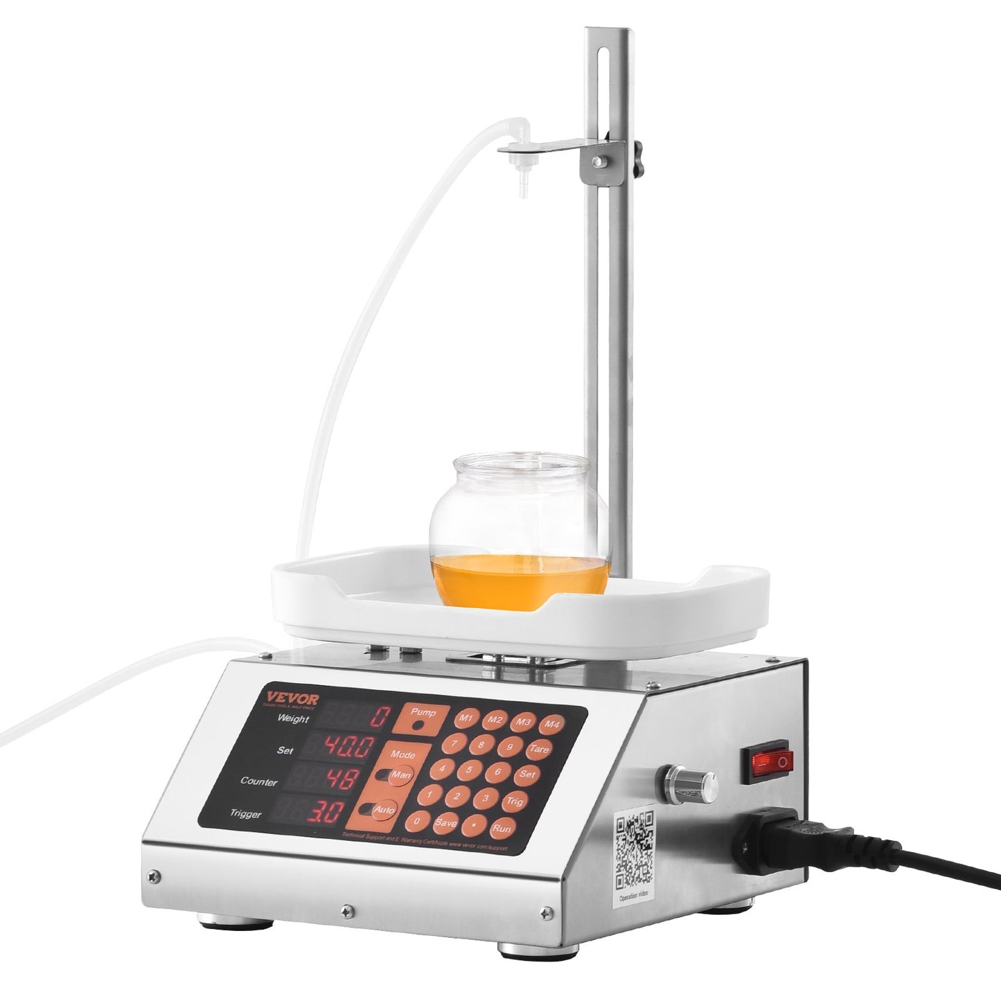 Flüssigkeitsabfüllmaschine, 5–50 g Wiegekapazität, automatische Flaschenabfüllmaschine, Abfüllmaschine, Schlauchpumpe, digitale Steuerung für Milch, Wasser, Wein, Getränke, Sojasauce (Einzeldüse)