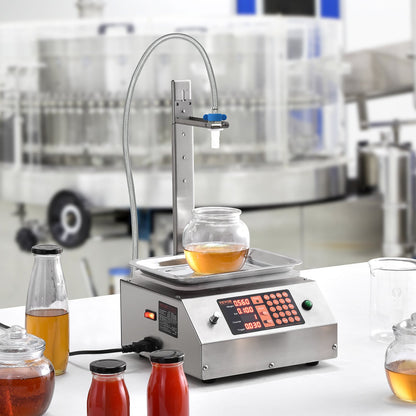 Liquid Filling Machine, 30-15000 g Weighing Capacity, Automatic Bottle Filler Machine Bottling Machine Digital Control for Milk, Water, Oil, Wine, Beverage, Detergent, Shampoo (Single Nozzle)