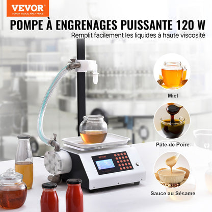 Liquid Filling Machine, 50-5000 g Weighing Capacity, Automatic Bottle Filler Machine Bottling Machine Gear Pump Digital Control for Honey, Oil, Wine, Detergent, Viscous Liquids (Single Nozzle)