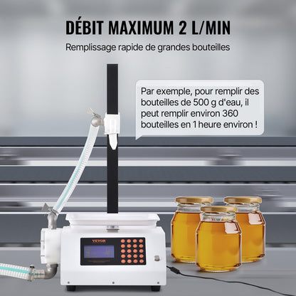 Liquid Filling Machine, 50-5000 g Weighing Capacity, Automatic Bottle Filler Machine Bottling Machine Gear Pump Digital Control for Honey, Oil, Wine, Detergent, Viscous Liquids (Single Nozzle)