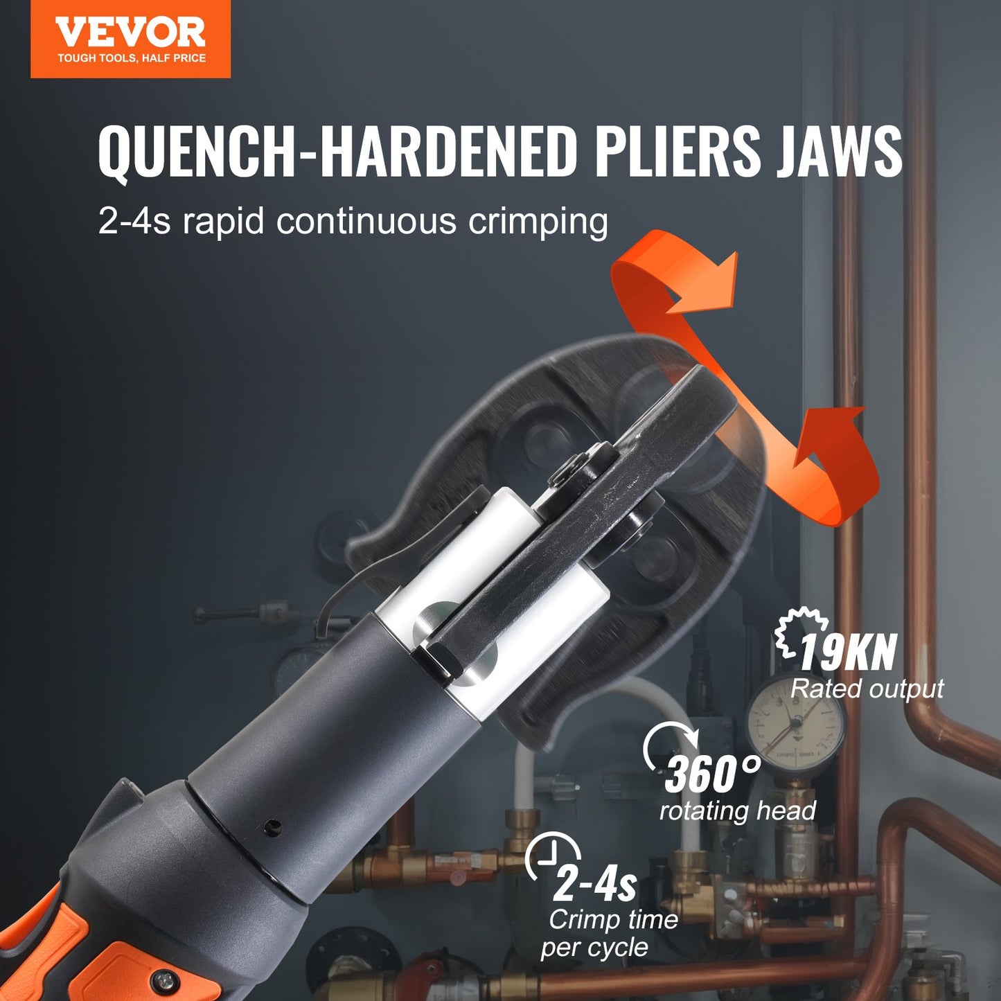 Pro Press Tool Pipe Crimping Kit Press Tool Battery Kit 1/2" 3/4" 1" Jaw