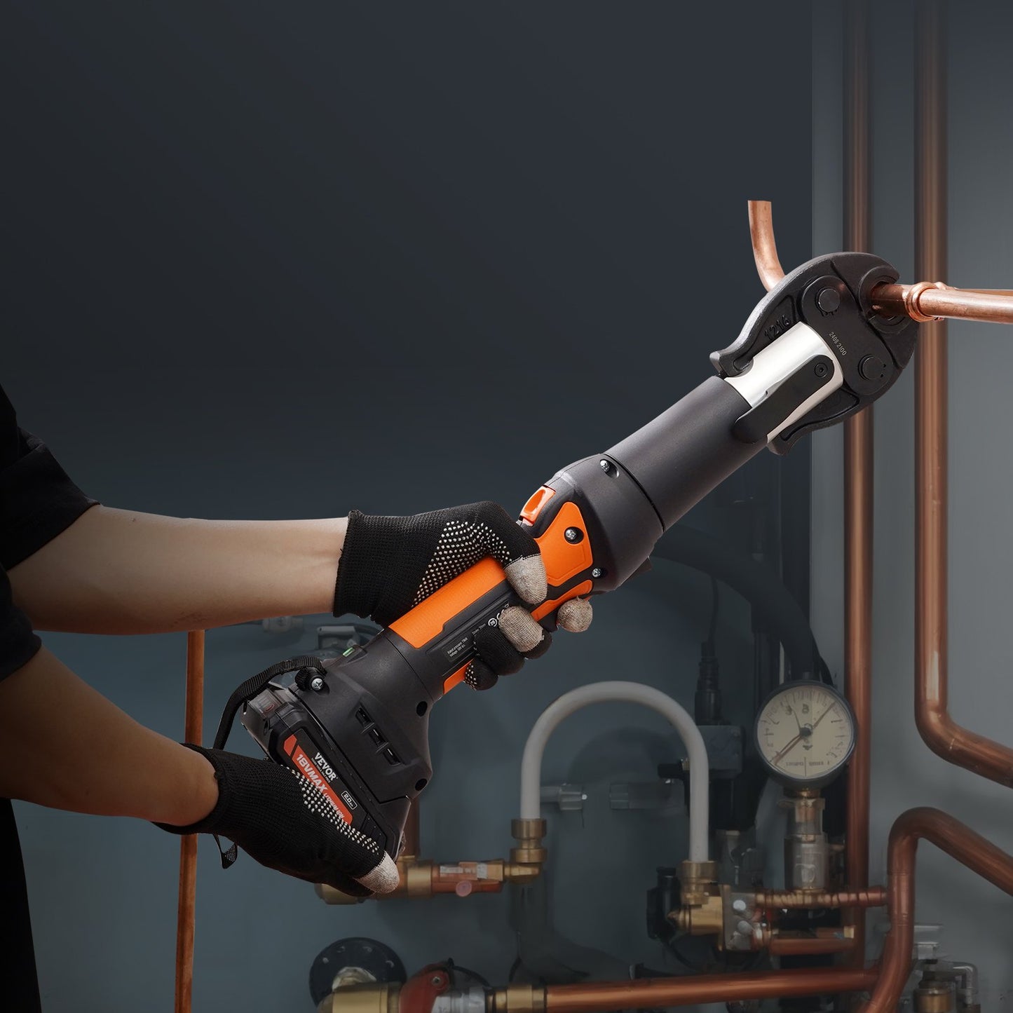 Pro Press Tool Pipe Crimping Kit Press Tool Battery Kit 1/2" 3/4" 1" Jaw