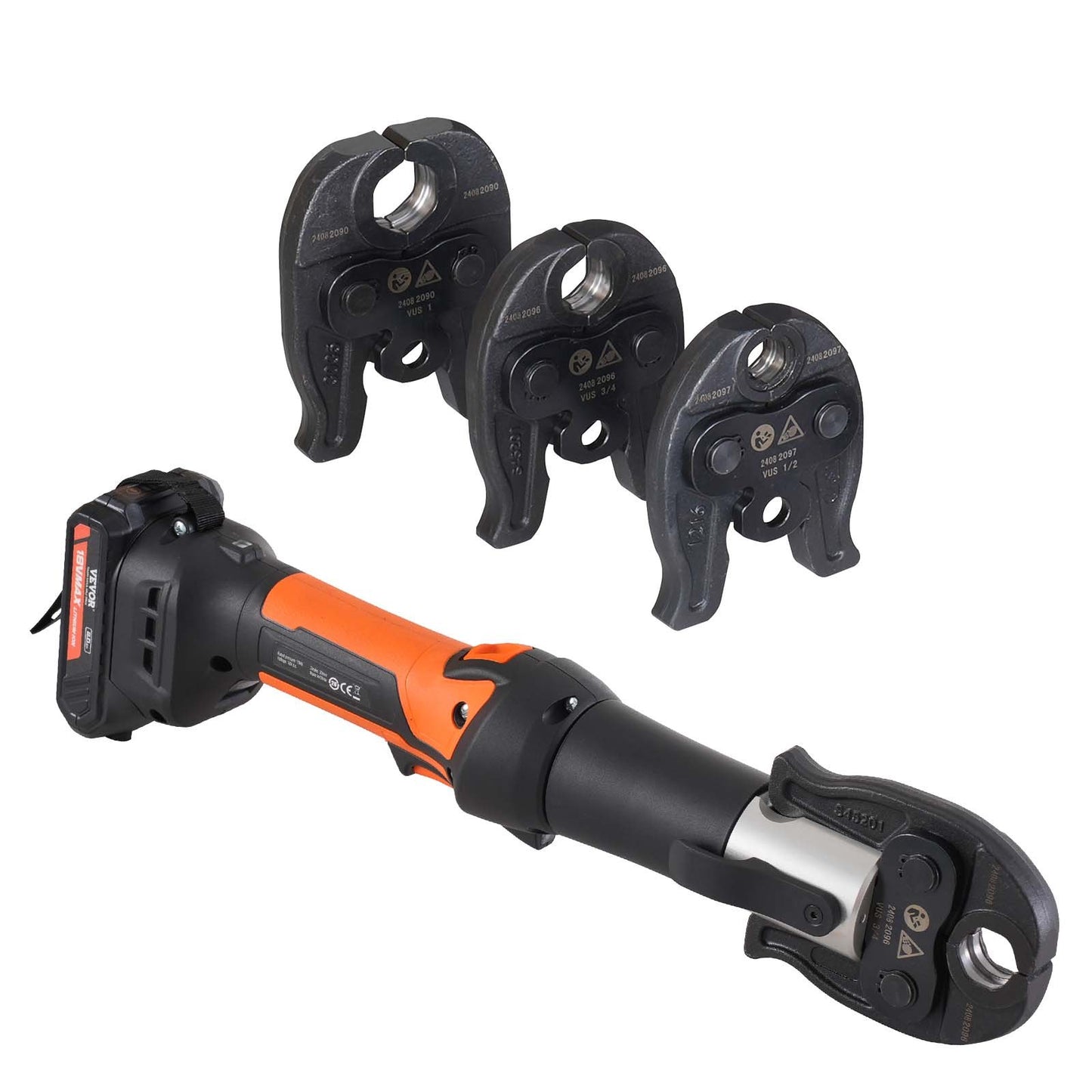 Pro Press Tool Pipe Crimping Kit Press Tool Battery Kit 1/2" 3/4" 1" Jaw