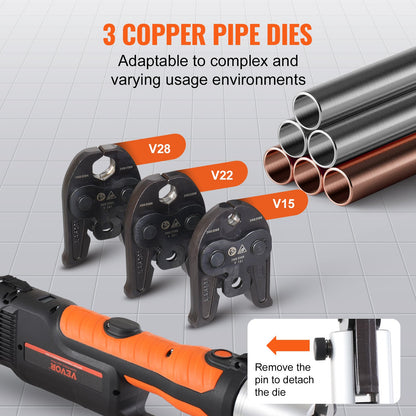 Pro Press Tool Pipe Crimping Kit Press Tool Battery Kit V15 V22 V28