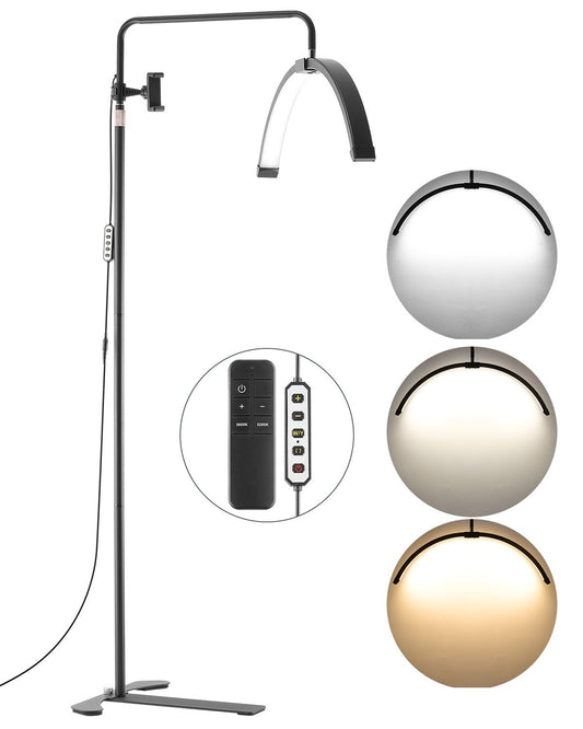 Half Moon Light för Esthetician 26 tum dimbar LED-golvlampa Lash Light Arched