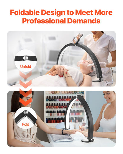 Spikbordslampa 40 W Half Moon skrivbordslampa med telefonhållare Justerbar ljusstyrka