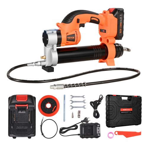 Cordless Grease Gun, 8000 PSI Max Pressure, 20V Electric Grease Gun with 2.0 Ah Battery & LED Light, 30-inch Long Hose & Carrying Case, Variable Speed Triggers, Vehicles or Machines Greasing
