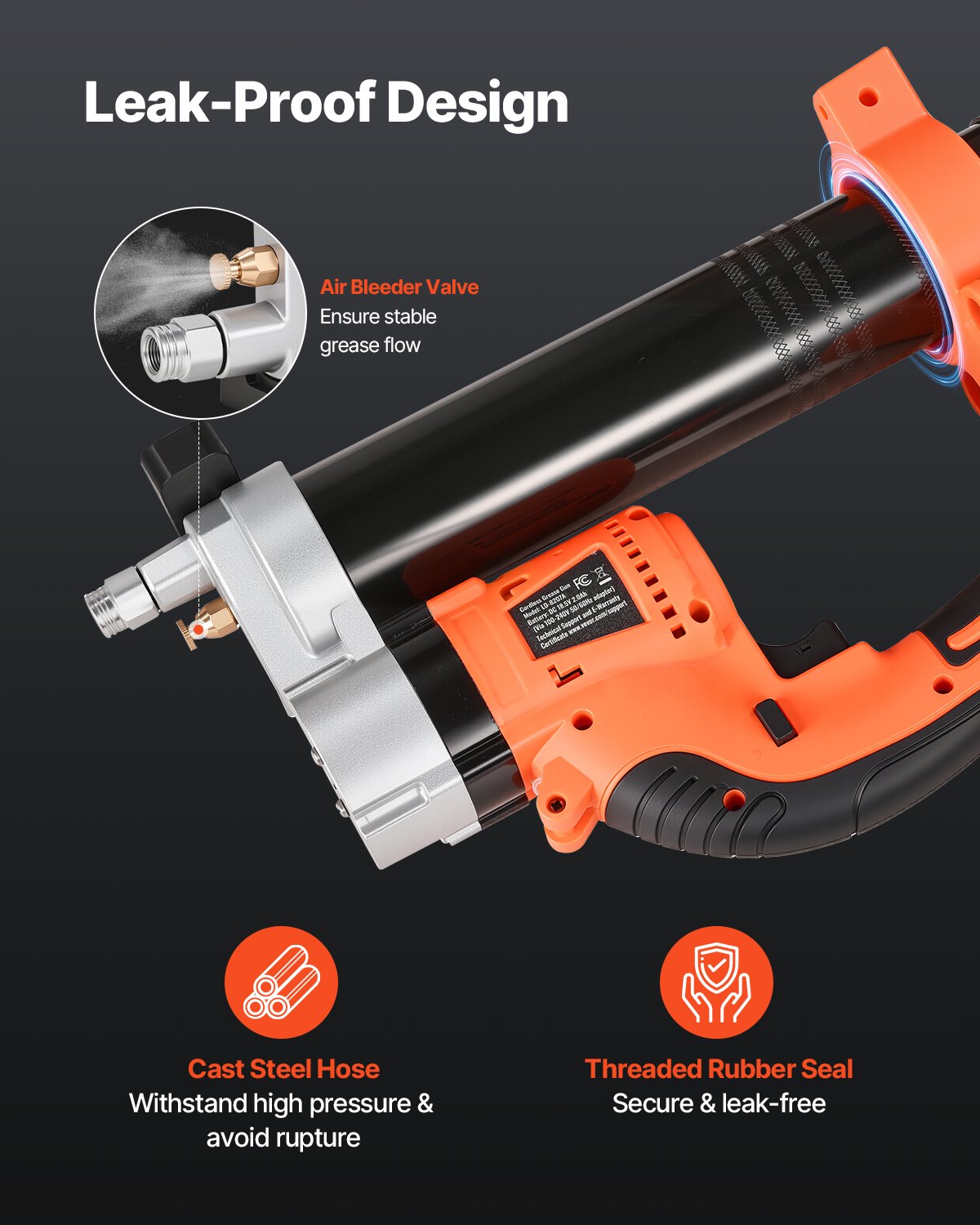 Cordless Grease Gun, 8000 PSI Max Pressure, 20V Electric Grease Gun with 2.0 Ah Battery & LED Light, 30-inch Long Hose & Carrying Case, Variable Speed Triggers, Vehicles or Machines Greasing
