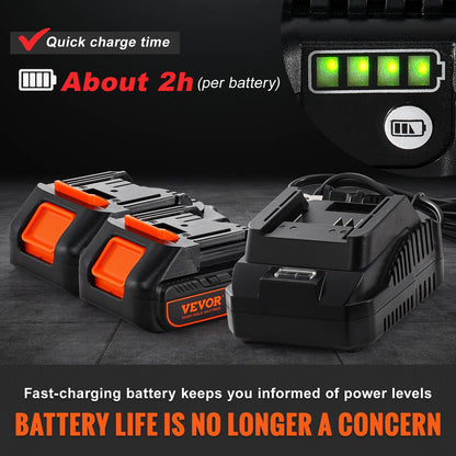 Cordless Grease Gun, 20-Volt, 10,000 PSI, 39" Long Hose, Electric Grease Gun Kit Professional High Pressure Battery Powered Grease Gun with Carrying Case, Two Batteries & Charger Included, Black