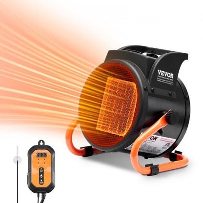 Greenhouse Heater with Thermostat, 1500W PTC Fast Heating with Overheat Protection, 3-Speed Setting Small Grow Tent Heater, Electric Portable Heater Fan for Green House, Flower Room, Workplace