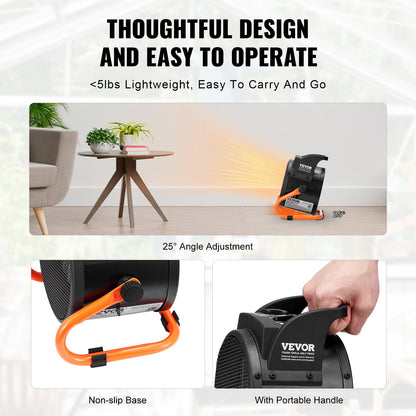 Gewächshausheizung 2000W PTC Schnellheizung Überhitzungsschutz 3-Gang