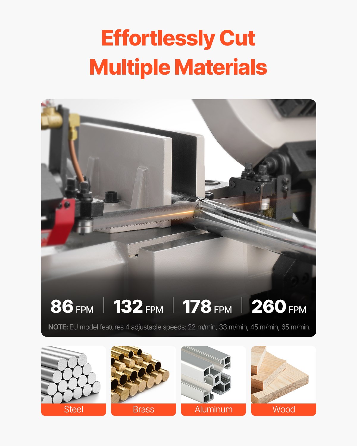 Metall-Horizontalbandsäge 7 x 12 Zoll 1,1 kW Bandsäge mit variabler Geschwindigkeit 220 V