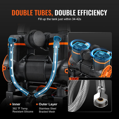Luftkompressor, 2,1 Gallonen, 900 W, 2,2 CFM bei 90 PSI, 70 dB, ultraleise, ölfrei