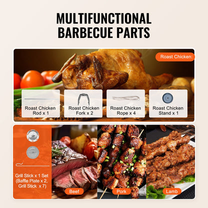Shawarma Grill Machine, Chicken Shawarma Cooker Machine Countertop, Electric Stainless Steel Broiler Gyro Rotisserie Oven Doner Kebab Machine, for Home Restaurant Kitchen Parties