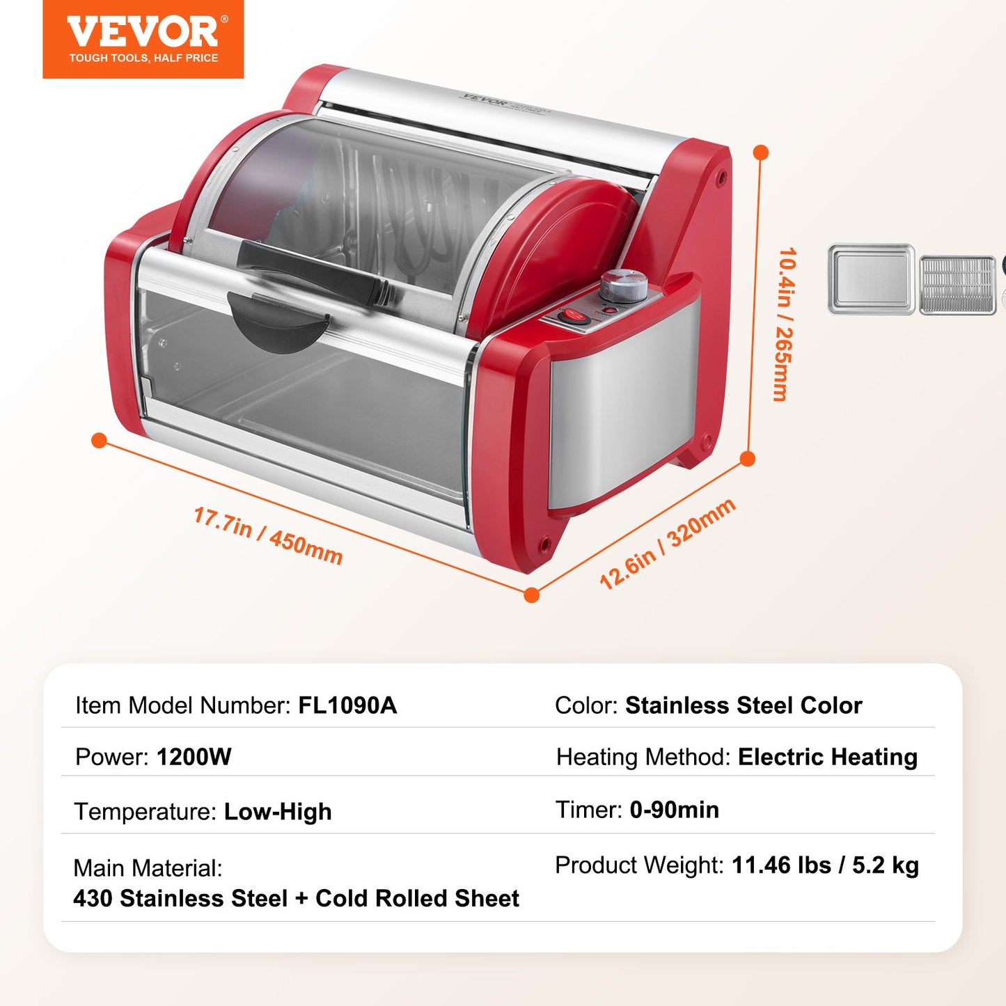 Shawarma Grill Machine, Chicken Shawarma Cooker Machine Countertop, Electric Stainless Steel Broiler Gyro Rotisserie Oven Doner Kebab Machine, for Home Restaurant Kitchen Parties