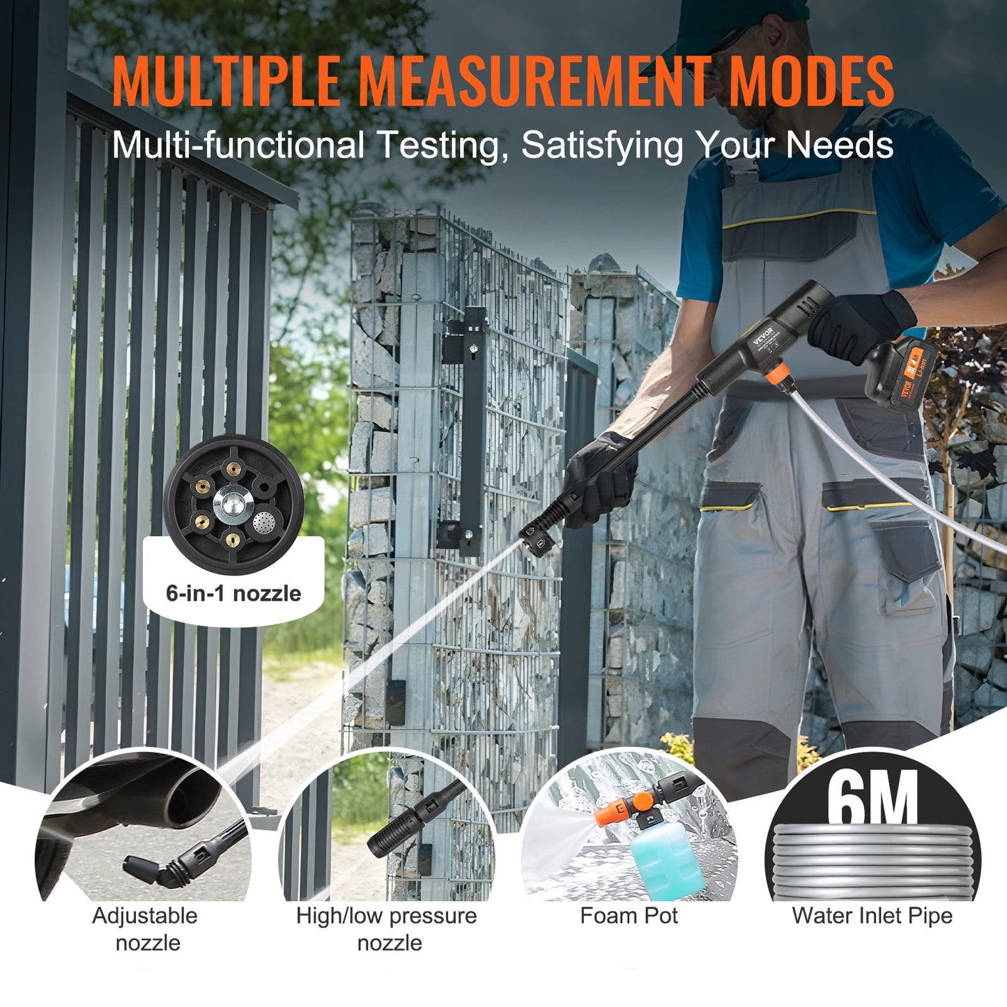 Sladdlös högtryckstvättrengöring Bärbar vattenspraybil 652 PSI