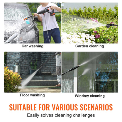 Cordless High Pressure Washer Cleaning Portable Water Spray Gun for Car 580 PSI