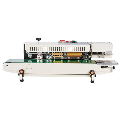 Continuous Bag Band Sealing Machine, 0.24-0.47 in/6-12 mm Seal Width, Horizontal Band Sealer Machine with Digital Temperature Control, Bag Sealer for 0.02-0.8 mm Plastic Bags, Inflation Function