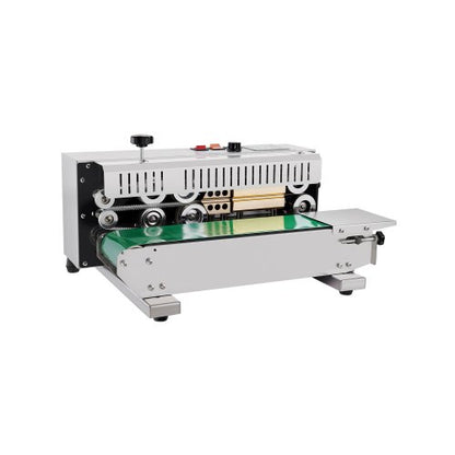 Continuous Bag Band Sealing Machine, 0.24-0.47 in/6-12 mm Seal Width, Horizontal Band Sealer Machine with Digital Temperature Control, Stainless Steel Bag Sealer for 0.02-0.8 mm Plastic Bag Film
