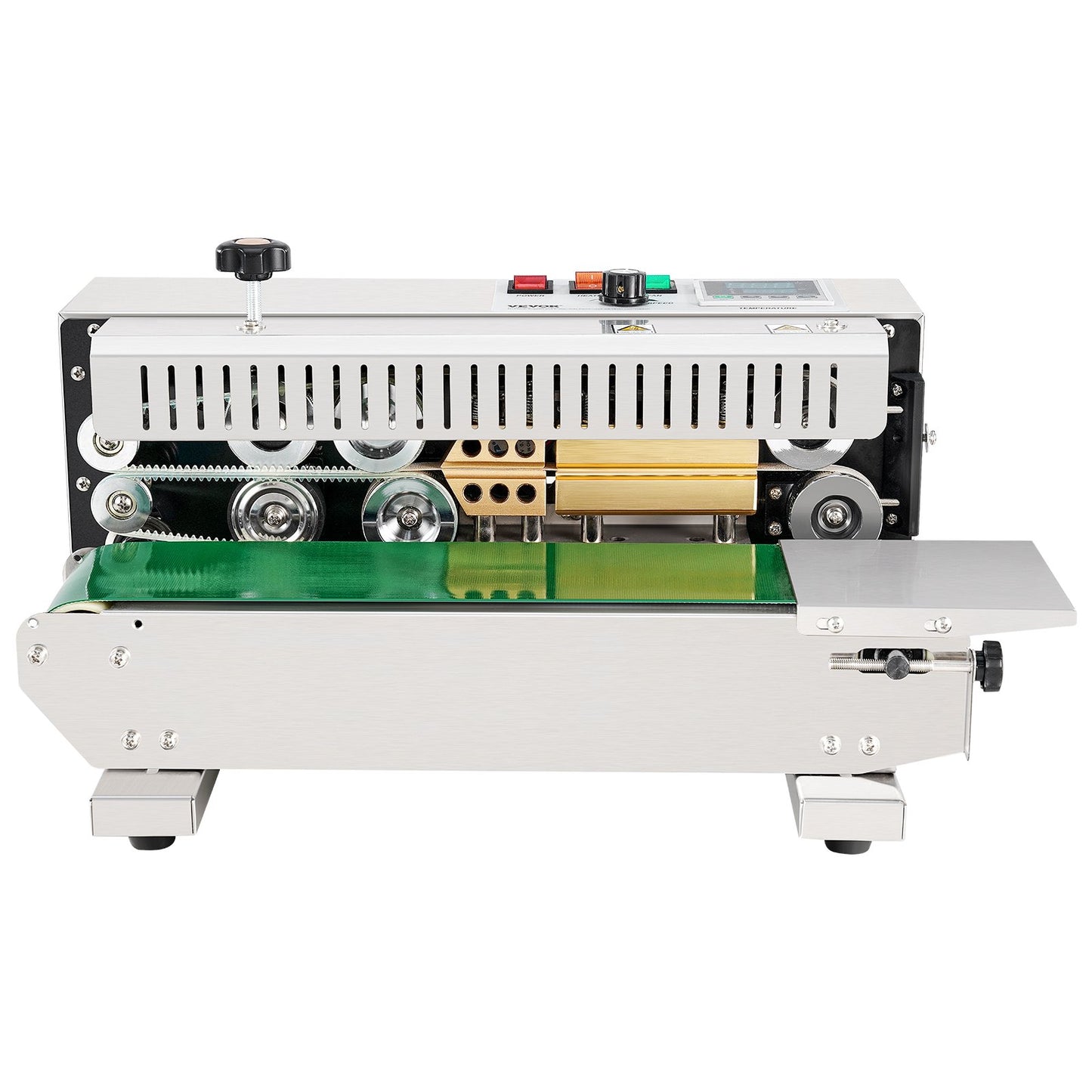 Continuous Bag Band Sealing Machine, 0.24-0.47 in/6-12 mm Seal Width, Horizontal Band Sealer Machine with Digital Temperature Control, Stainless Steel Bag Sealer for 0.02-0.8 mm Plastic Bag Film