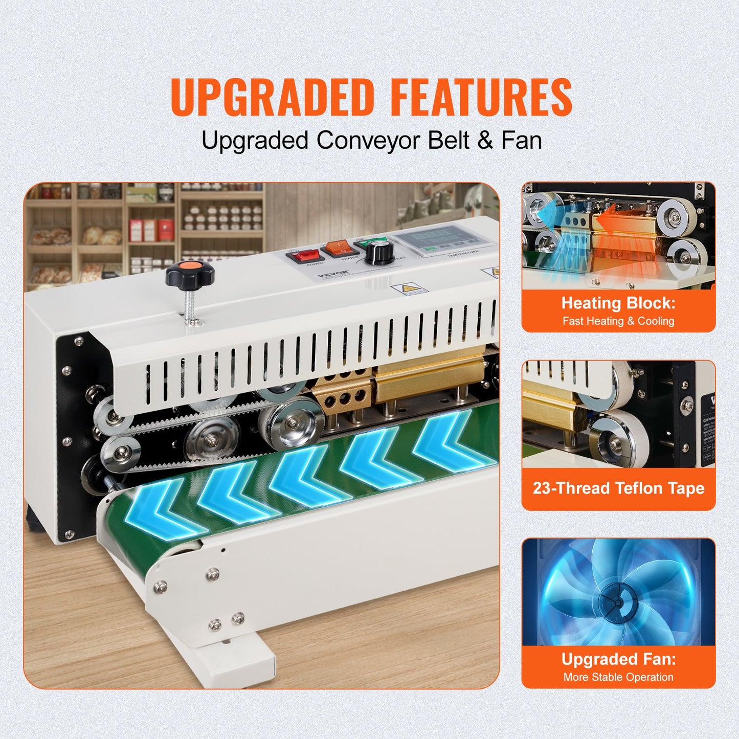 Continuous Bag Band Sealing Machine Horizontal Band Sealer Carbon Steel