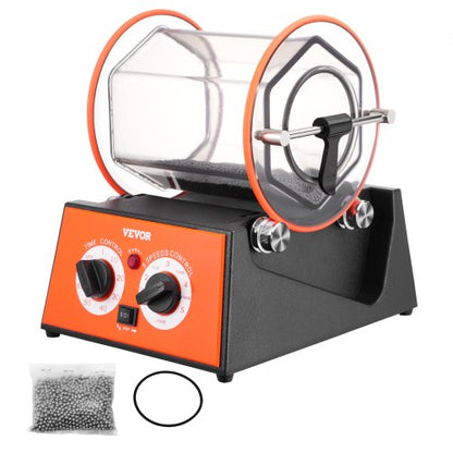 Jewelry Polisher Tumbler, 11lbs/5kg Capacity Mini Rotary Tumbler Machine with 0-60 Minutes Timer, 5 Speeds Jewelry Rotary Finisher for Surface Polishing Grinding Buffing Gemstones Jewels Coins