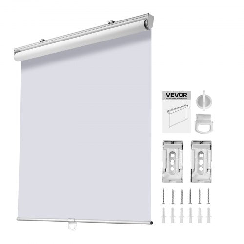 Cordless Roller Shades, 34 x 72 in, Pull Down Blackout Blinds for Windows Room Darkening, Thermal Insulated, Easy to Install, Blackout Roller Shades for Bedroom, Bathroom, Home, Office, White