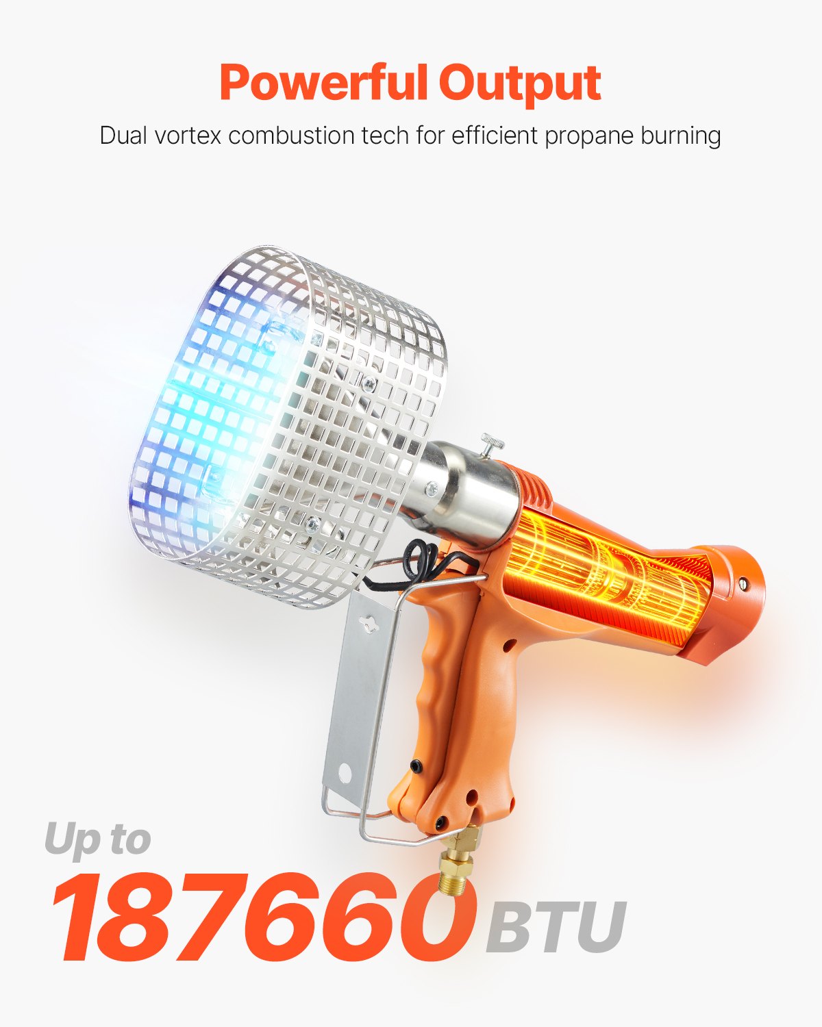 Propane Heat Gun, Up to 187660 BTU Hot Air Gun with Adjustable Regulator, 26 FT Hose, and Hard Carrying Case, Ideal for Boat Plastic Film Shrink Wrapping, Pallet Packaging, Crafting