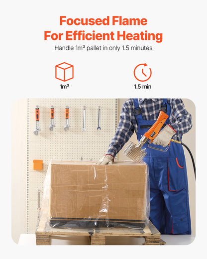 Propane Heat Gun, Up to 187660 BTU Hot Air Gun with Adjustable Regulator, 26 FT Hose, and Hard Carrying Case, Ideal for Boat Plastic Film Shrink Wrapping, Pallet Packaging, Crafting