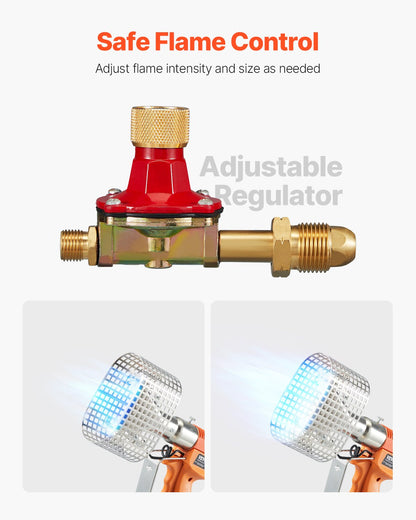 Propane Heat Gun, Up to 187660 BTU Hot Air Gun with Adjustable Regulator, 26 FT Hose, and Hard Carrying Case, Ideal for Boat Plastic Film Shrink Wrapping, Pallet Packaging, Crafting