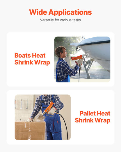 Propane Heat Gun, Up to 187660 BTU Hot Air Gun with Adjustable Regulator, 26 FT Hose, and Hard Carrying Case, Ideal for Boat Plastic Film Shrink Wrapping, Pallet Packaging, Crafting
