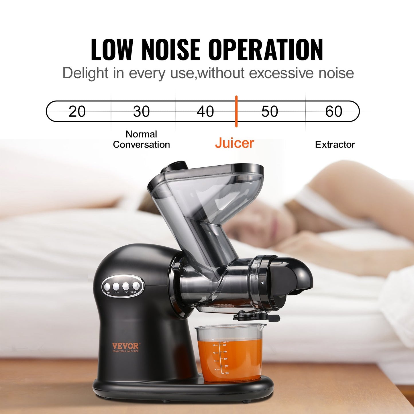 Slow Masticating Juicer, 2-Speed Mode Cold Press Juicer Machine with Reverse Function, Quiet Motor Slow Juicer, Juice Extractor Maker Easy to Clean with Brush, for High Nutrient Fruit Vegetable