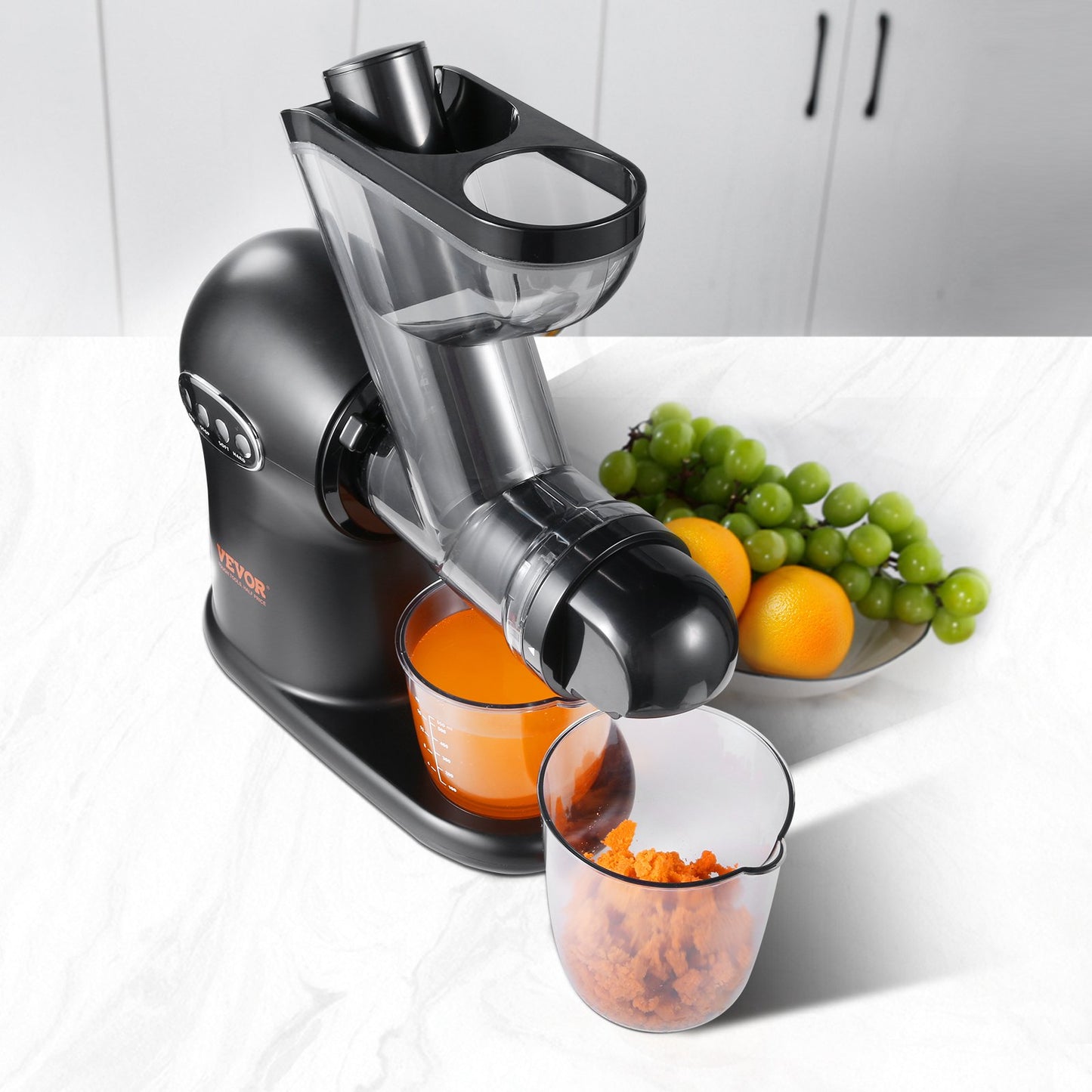 Slow Masticating Juicer, 2-Speed Mode Cold Press Juicer Machine with Reverse Function, Quiet Motor Slow Juicer, Juice Extractor Maker Easy to Clean with Brush, for High Nutrient Fruit Vegetable