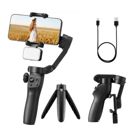 3-Achsen-Gimbal-Stabilisator für Smartphones mit magnetischem Fülllicht
