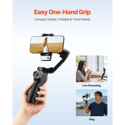 3-Achsen-Gimbal-Stabilisator für Smartphones mit KI-gestützter automatischer Verfolgung