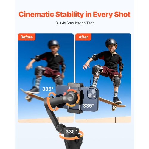 Gimbal Stabilisator för Smartphone 3-Axis Telefon Gimbal för Android och iPhone