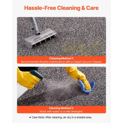 ytterdörrsmatta, 1524 x 914 mm kommersiell golvmatta för inomhus och utomhus, industriell entrématta med PVC-baksida, kraftig tvättbar entrématta för hall, kök, balkong, garage, grå |  EU
