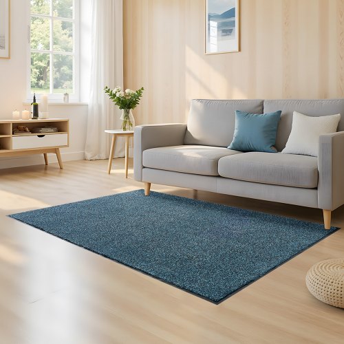 Front Door Mat, 6 x 4 ft Commercial Floor Mat for Indoor and Outdoor, Industrial Entrance Carpet with PVC Backing, Heavy Duty Washable Entry Rug for Hallway, Kitchen, Balcony, Garage, Slate Blue