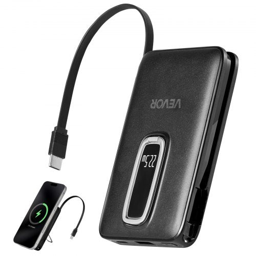 Magnetic Power Bank, 10000 mAh Battery Pack, Wireless MagSafe-Compatible Portable Charger, with Smart LED Display, Foldable Stand, Fast Charging for iPhone16/15/14/13/12 Series, Samsung, Huawei